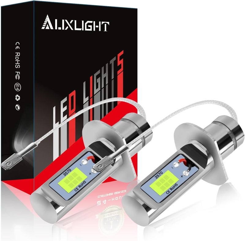 AUXLIGHT مصابيح ضباب LED H1 DRL، 3000 لومن مصابيح استبدال ساطعة للغاية للسيارات والشاحنات، أزرق جليدي - Image 1